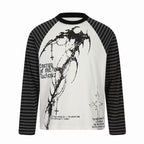 Omirad Gothic Stripe Raglan Long Sleeve Tee