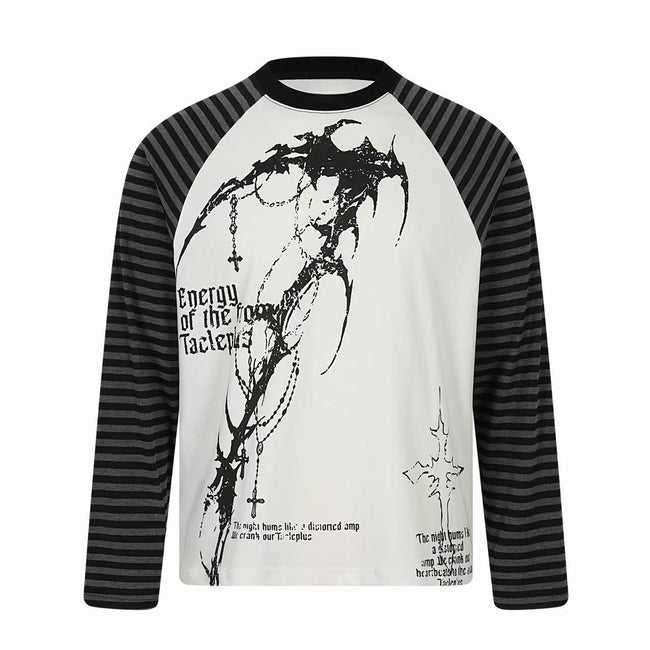 Omirad Gothic Stripe Raglan Long Sleeve Tee Main Image