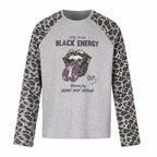 Omirad Leopard Raglan Long Sleeve Tee