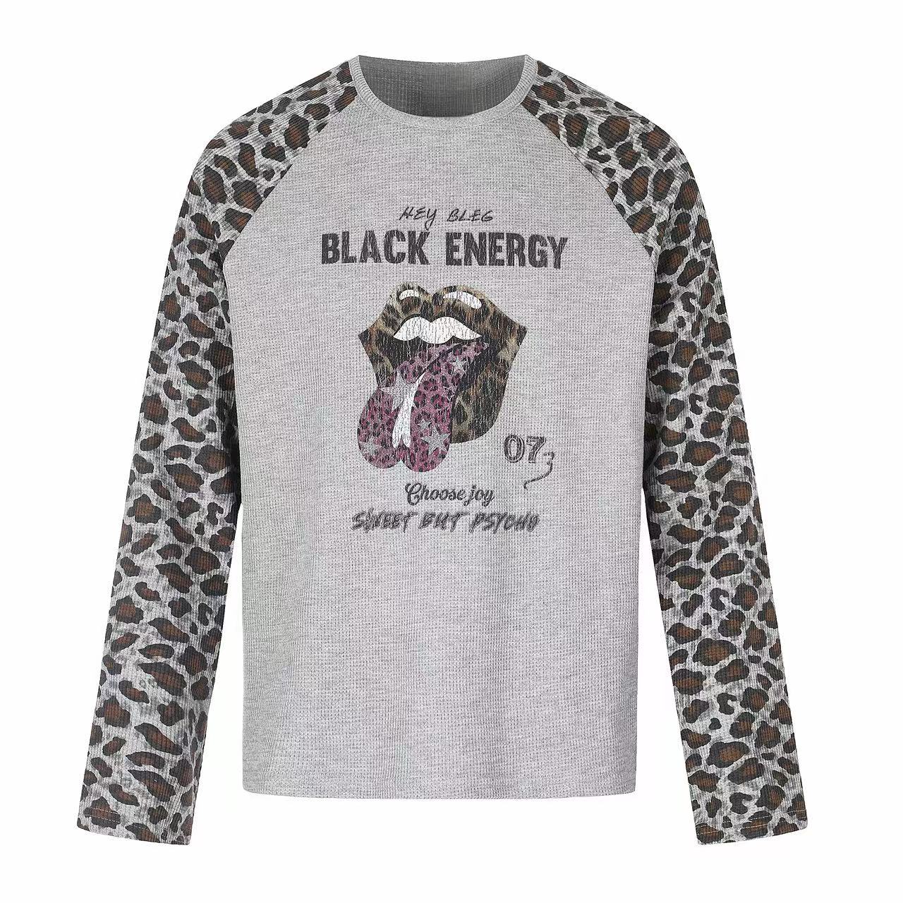 Omirad Leopard Raglan Long Sleeve Tee