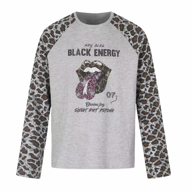 Omirad Leopard Raglan Long Sleeve Tee Main Image
