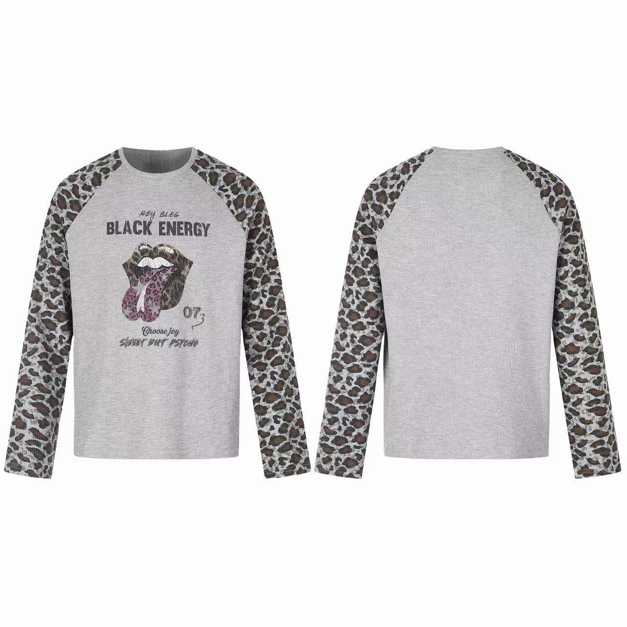 Omirad Leopard Raglan Long Sleeve Tee