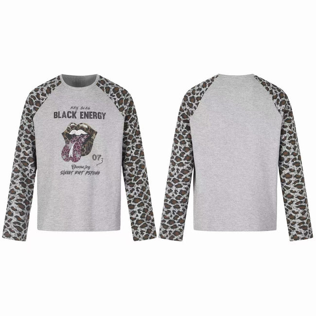 Omirad Leopard Raglan Long Sleeve Tee Hover Image