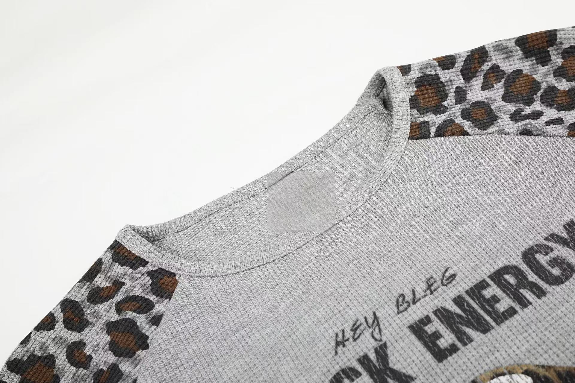 Omirad Leopard Raglan Long Sleeve Tee