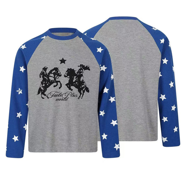 Omirad Star Raglan Waffle Long Sleeve Tee Main Image