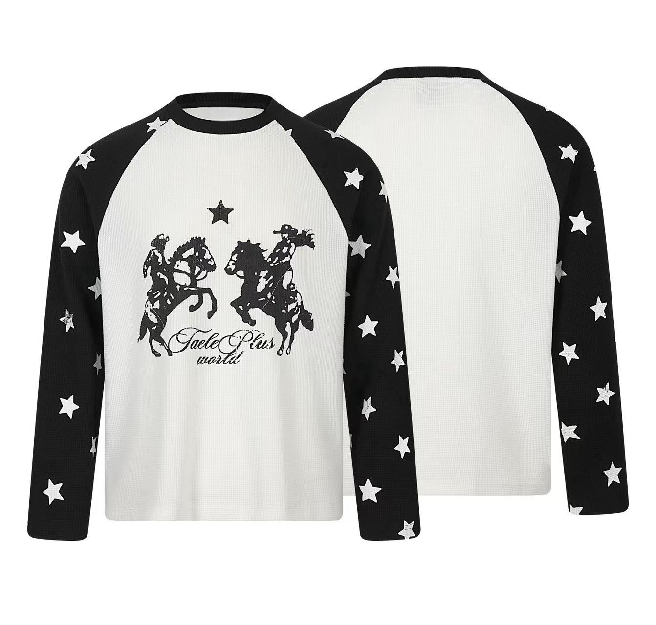 Omirad Star Raglan Waffle Long Sleeve Tee