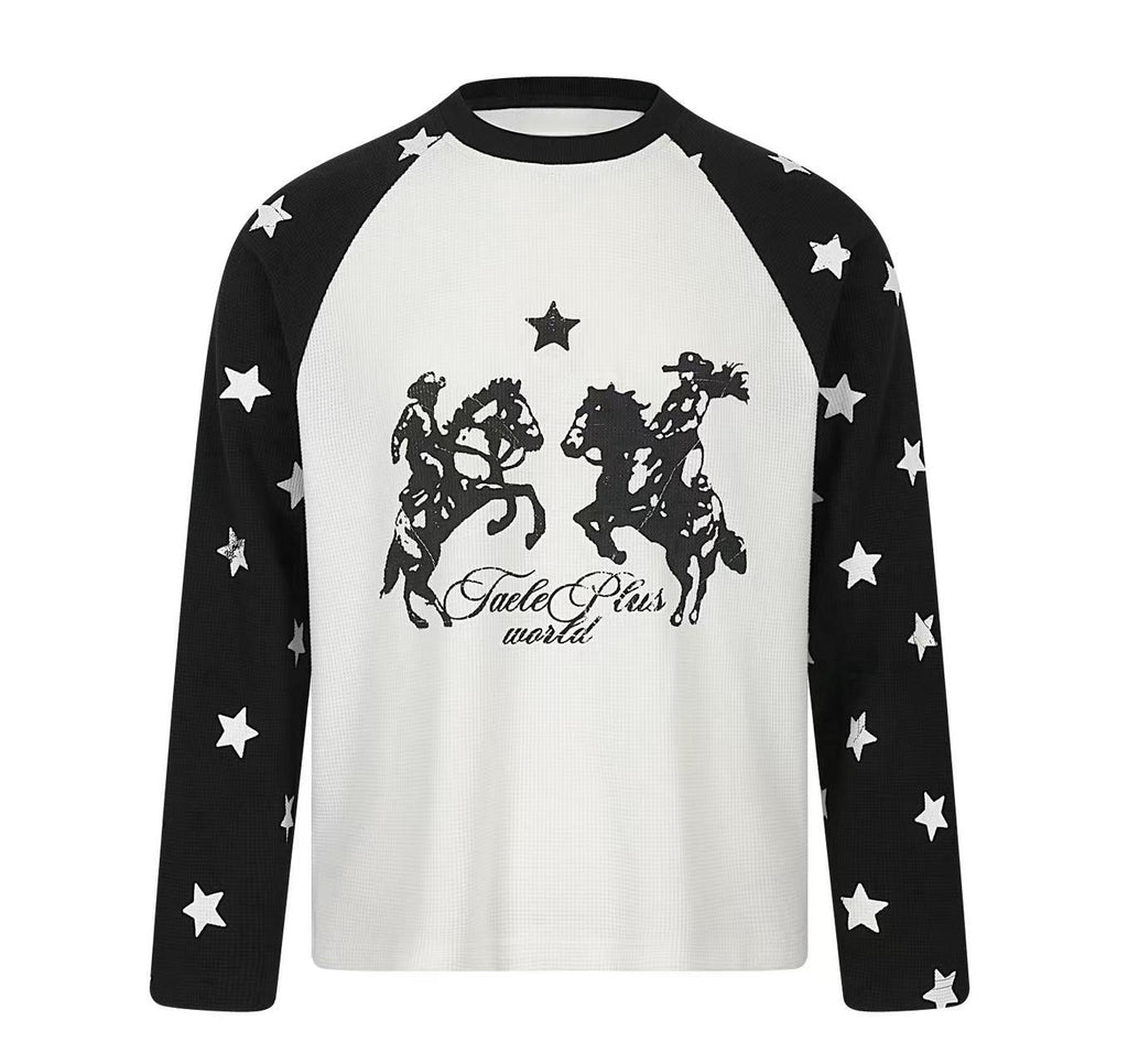 Omirad Star Raglan Waffle Long Sleeve Tee