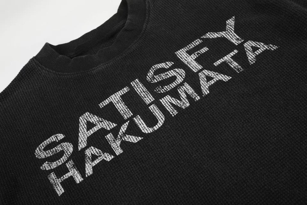 Omirad Waffle Knit Graphic Long Sleeve Tee
