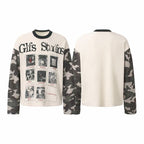 Omirad Camo Sleeve Graphic Waffle Long Sleeve