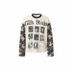 Omirad Camo Sleeve Graphic Waffle Long Sleeve