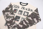 Omirad Camo Sleeve Graphic Waffle Long Sleeve