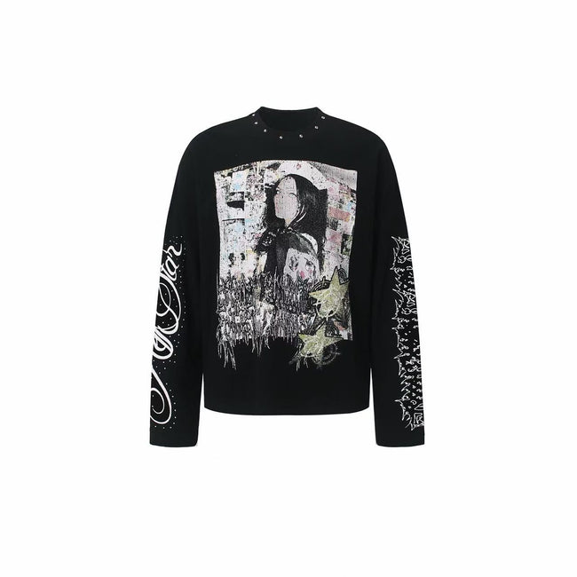 Omirad Studded Graphic Long Sleeve Main Image
