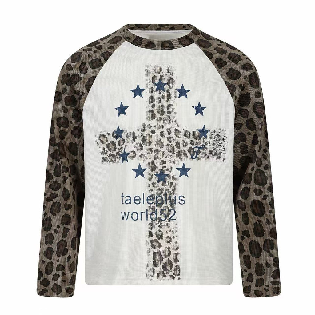 Omirad Leopard Raglan Long Sleeve T-Shirt