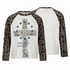 Omirad Leopard Raglan Long Sleeve T-Shirt