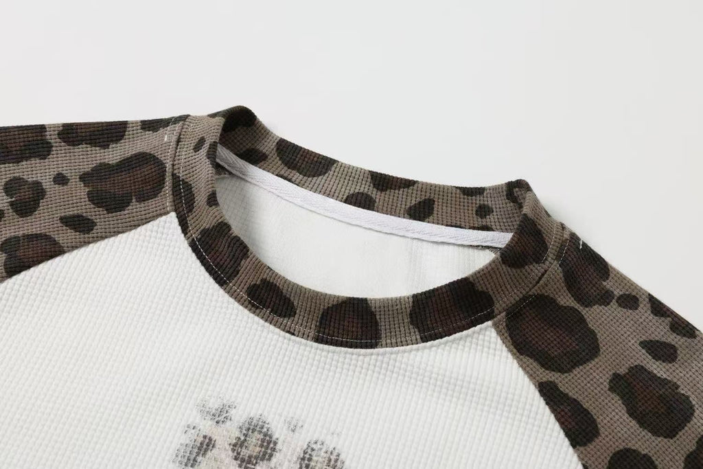 Omirad Leopard Raglan Long Sleeve T-Shirt