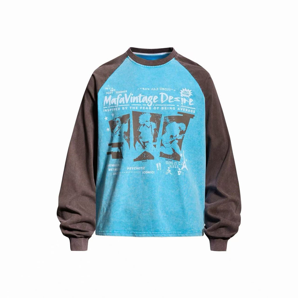 Omirad Vintage Raglan Graphic Long Sleeve T-Shirt
