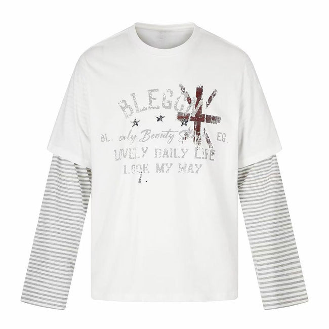 Omirad Layered Striped Long Sleeve T-Shirt Main Image