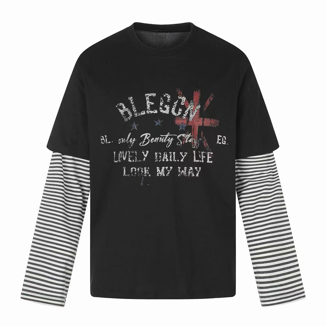 Omirad Layered Striped Long Sleeve T-Shirt