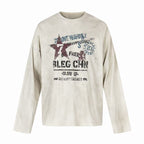 Omirad Vintage Distressed Graphic Long Sleeve T-Shirt