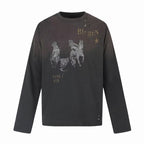 Omirad Vintage Distressed Graphic Long Sleeve T-Shirt