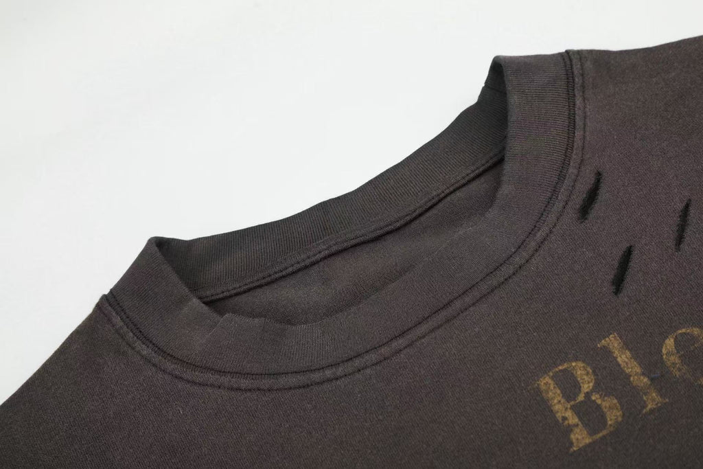 Omirad Vintage Distressed Graphic Long Sleeve T-Shirt