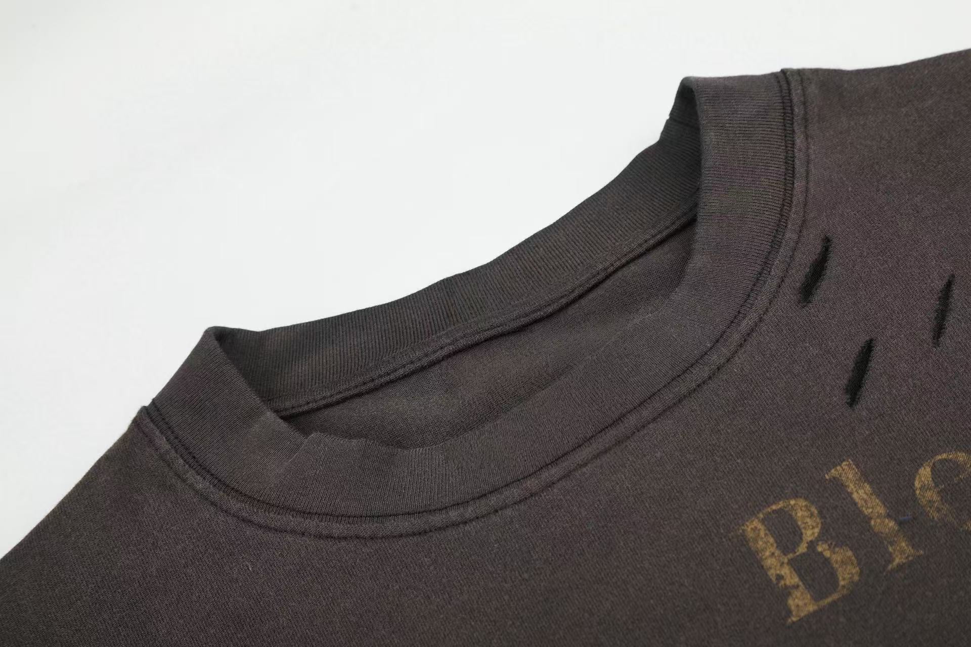 Omirad Vintage Distressed Graphic Long Sleeve T-Shirt