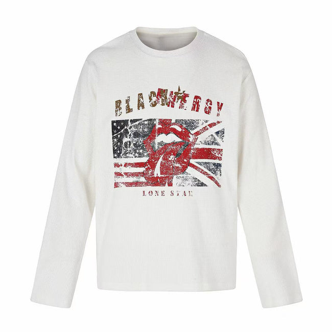 Omirad Vintage Graphic Waffle Long Sleeve Tee Main Image