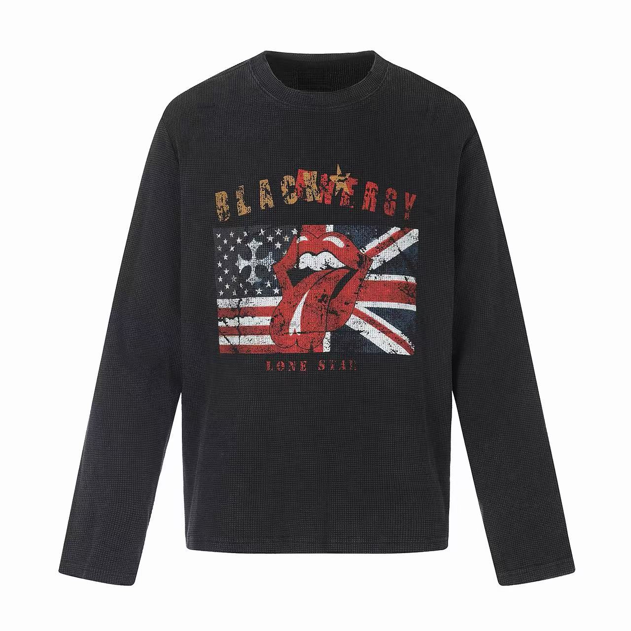Omirad Vintage Graphic Waffle Long Sleeve Tee