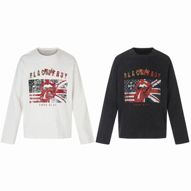 Omirad Vintage Graphic Waffle Long Sleeve Tee Hover Image