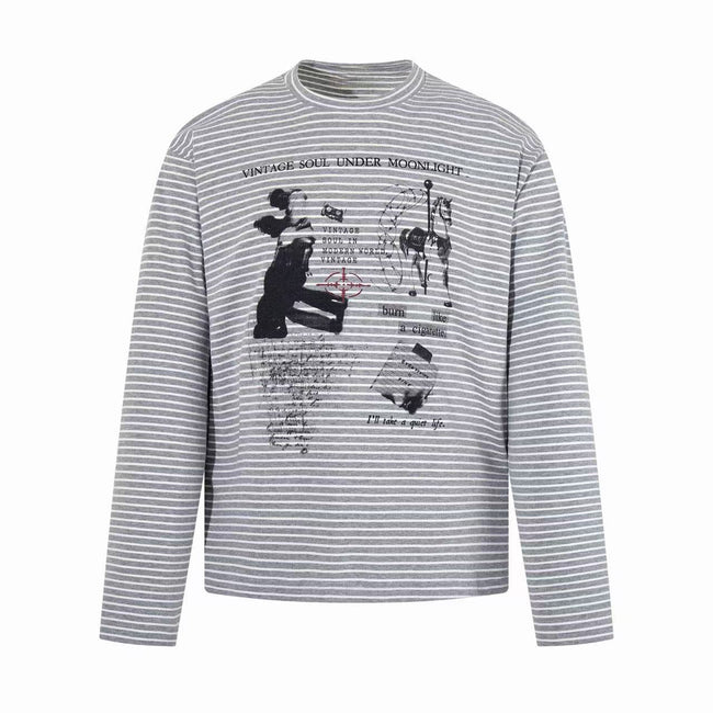 Omirad Striped Graphic Long Sleeve Main Image