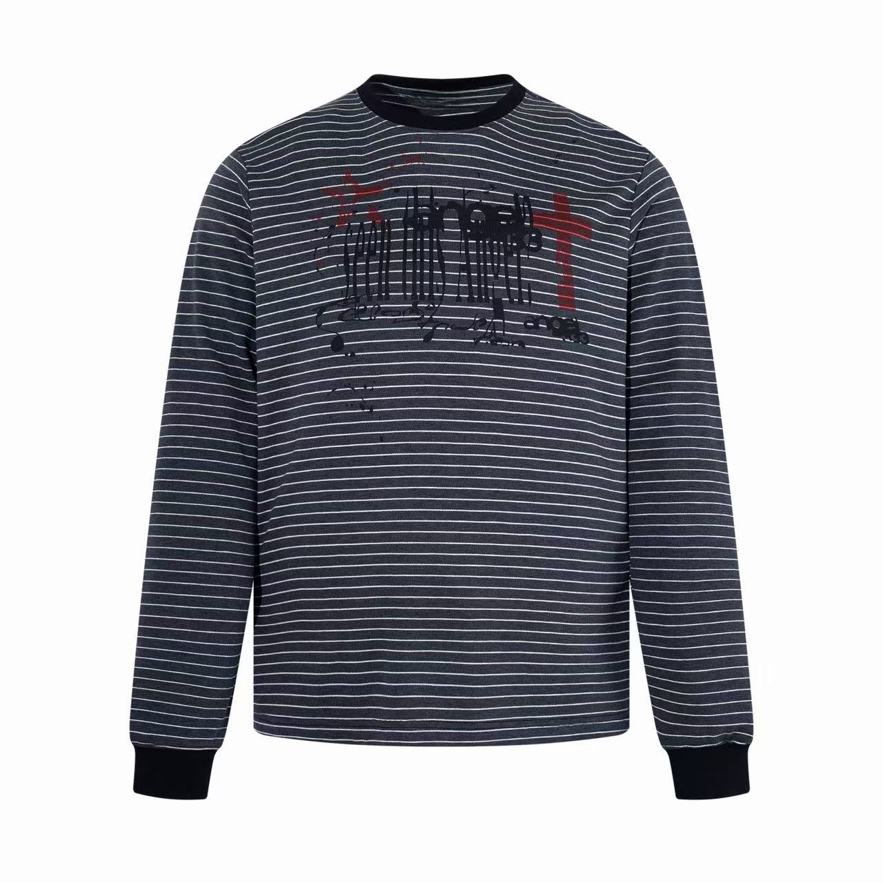 Omirad Striped Graphic Long Sleeve Tee