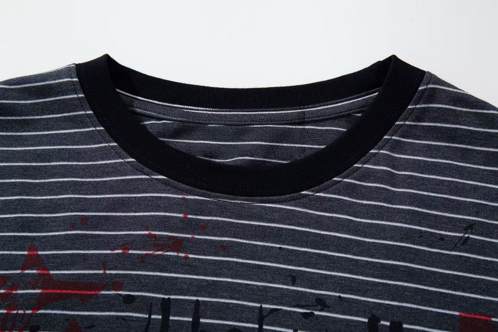 Omirad Striped Graphic Long Sleeve Tee