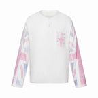 Omirad Union Jack Sleeve Henley Long Sleeve Tee