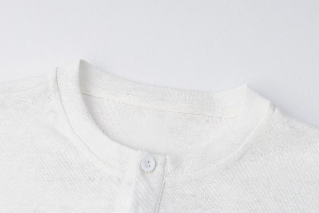 Omirad Union Jack Sleeve Henley Long Sleeve Tee