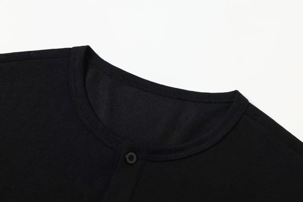 Omirad Vintage Sketch Henley Long Sleeve Tee