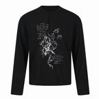 Omirad Vintage Sketch Henley Long Sleeve Tee