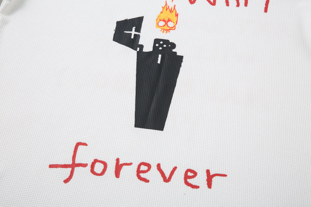 Omirad Flame Doodle Emotional Graphic Long Sleeve Tee