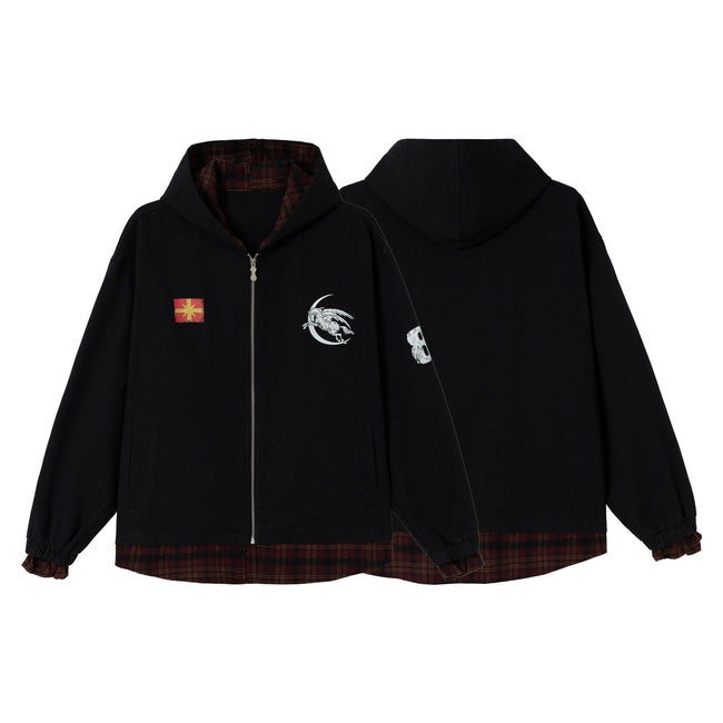 Omirad Plaid-Lined Zip Hoodie Hover Image
