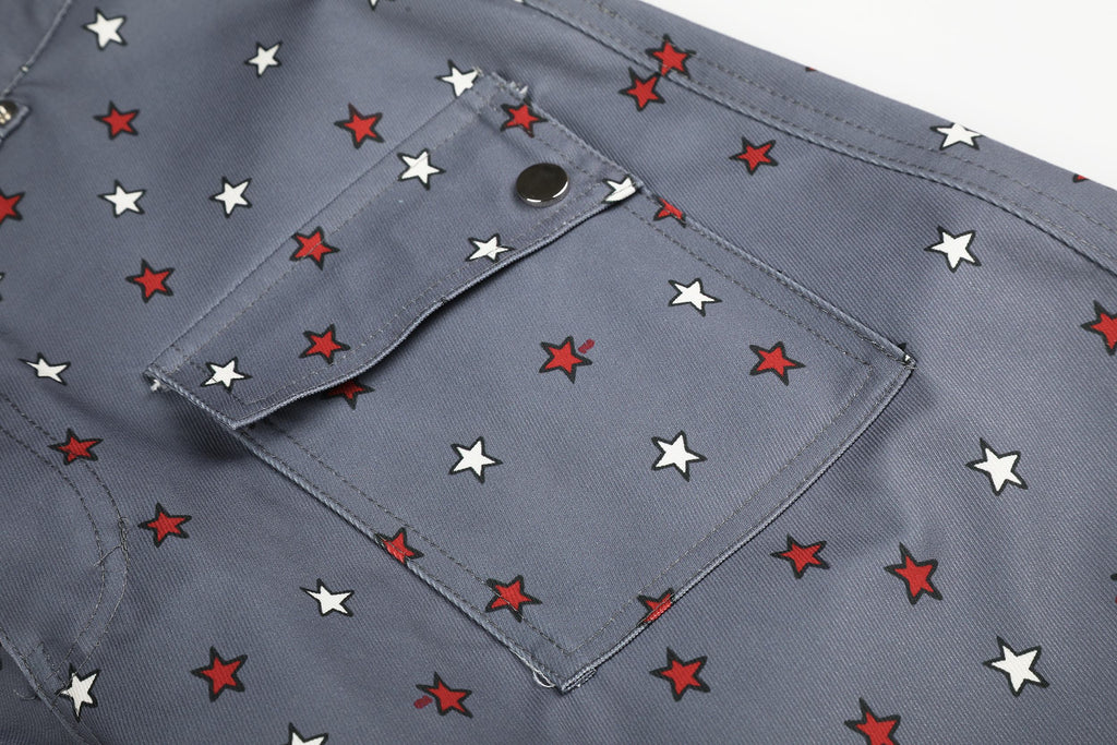 Omirad Star Print Wide-Leg Balloon Jeans