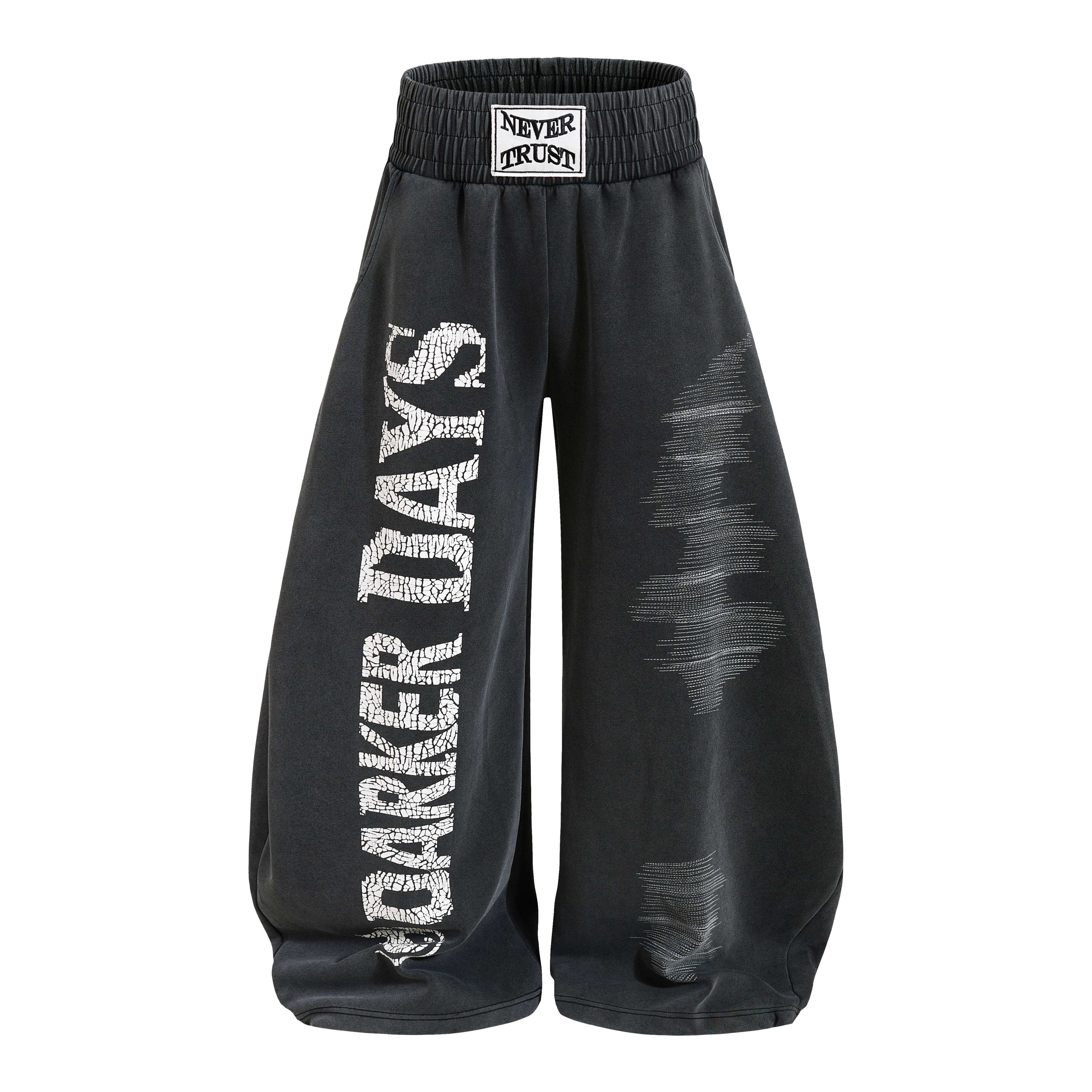 Omirad Cracked Logo Wide-Leg Sweatpants