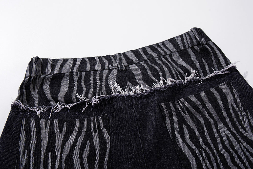 Omirad Layered Zebra Wide-Leg Jeans