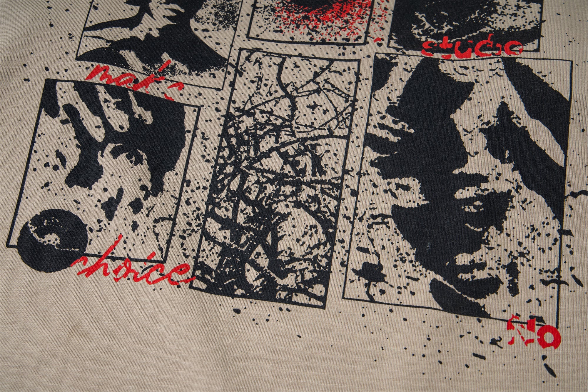 Omirad Layered Camo-Sleeve Distressed Graphic Tee