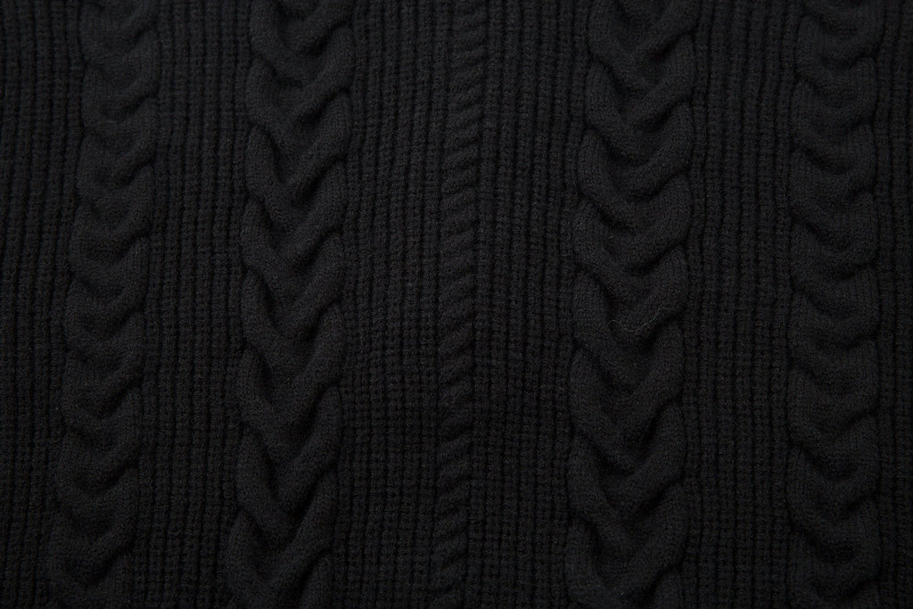 Omirad Vintage Cable Knit Polo Sweater