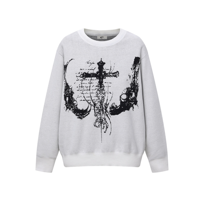 Omirad Gothic Cross Knit Sweater Main Image