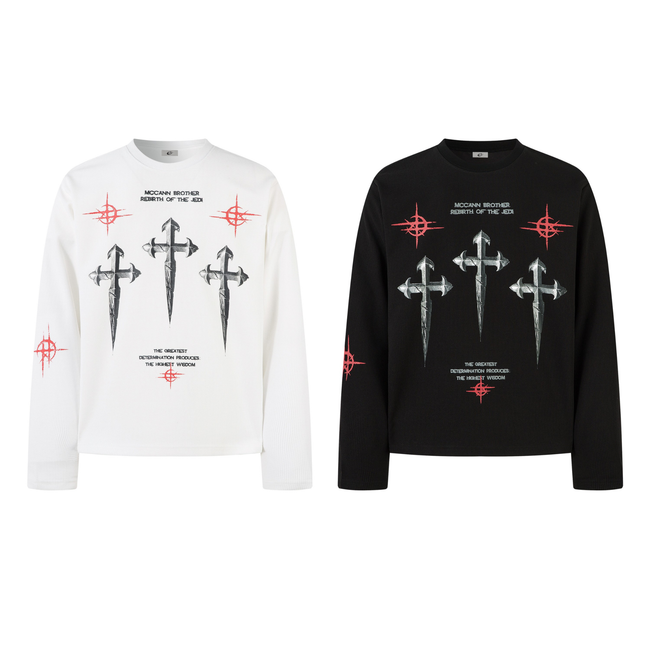 Omirad Gothic Cross Long Sleeve Tee Hover Image