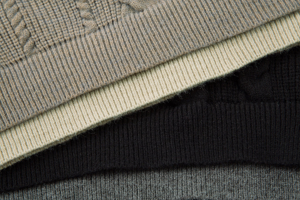 Omirad Vintage Cable Knit Polo Sweater