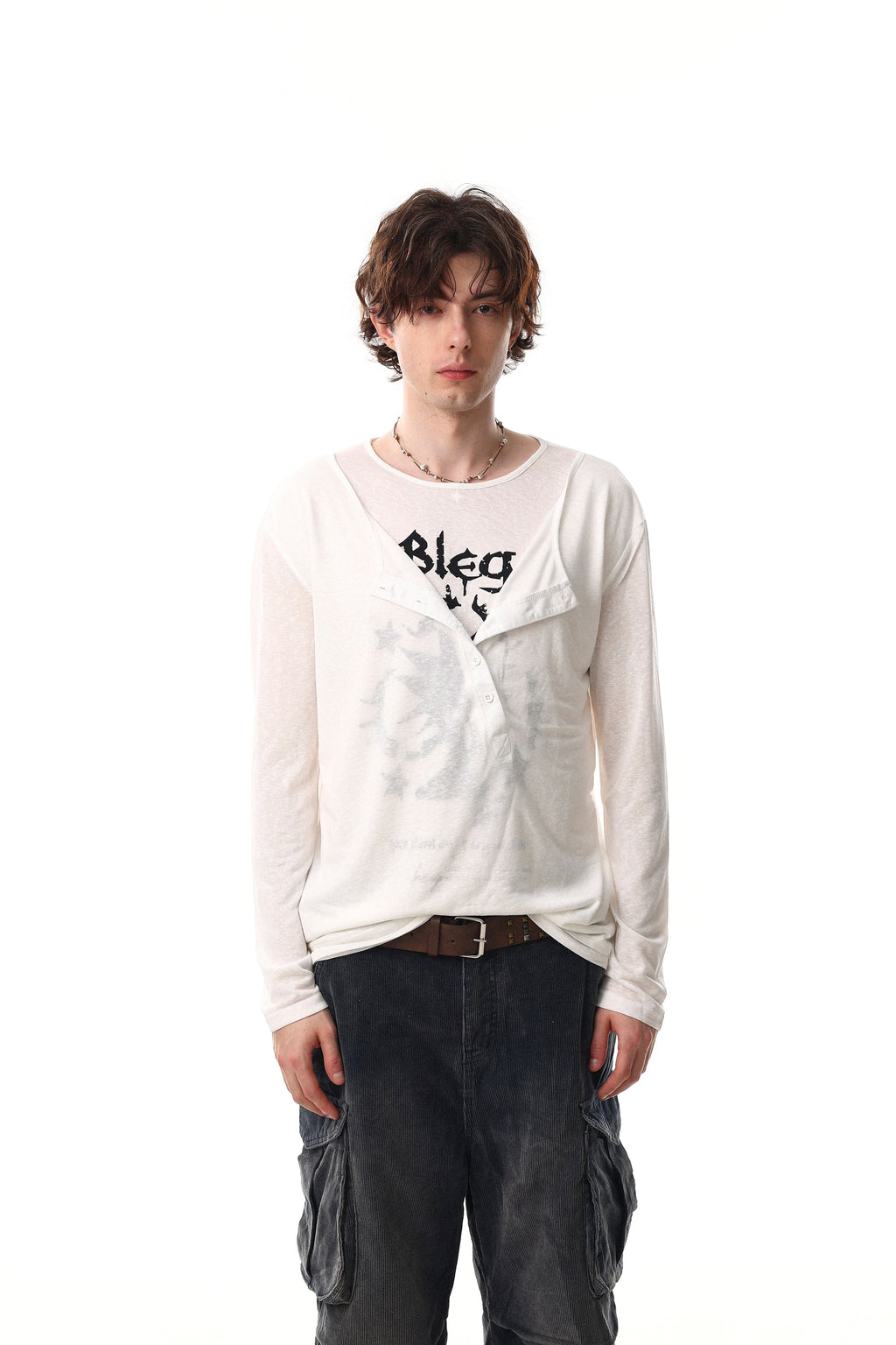 Omirad Graphic Long Sleeve Henley Tee