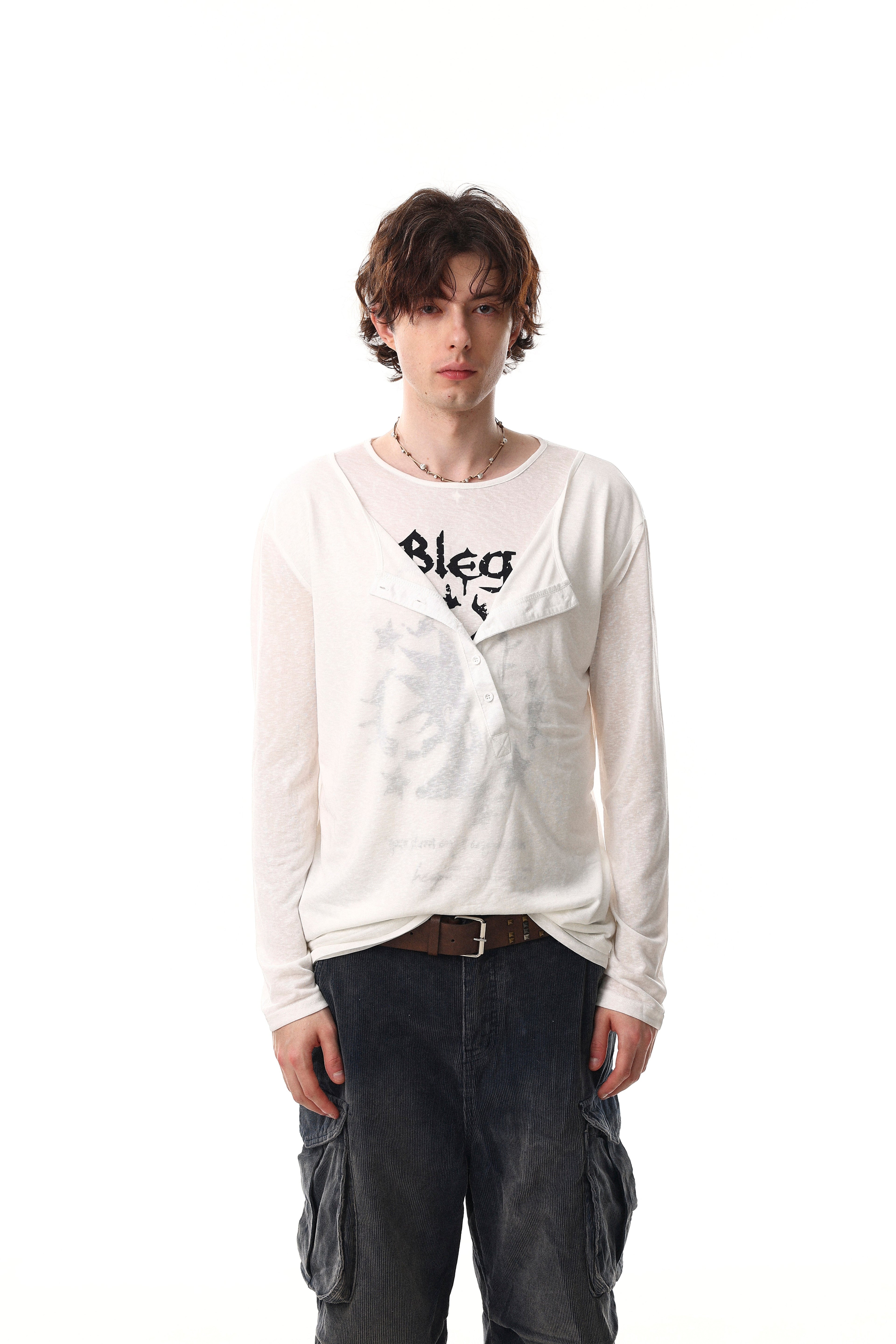 Omirad Graphic Long Sleeve Henley Tee