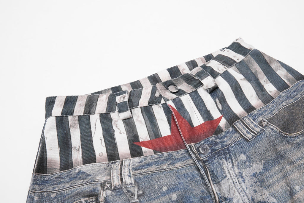 Omirad Layered Star Print Balloon Jeans