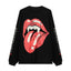 Omirad Waffle Knit Lips Graphic Long Sleeve Tee